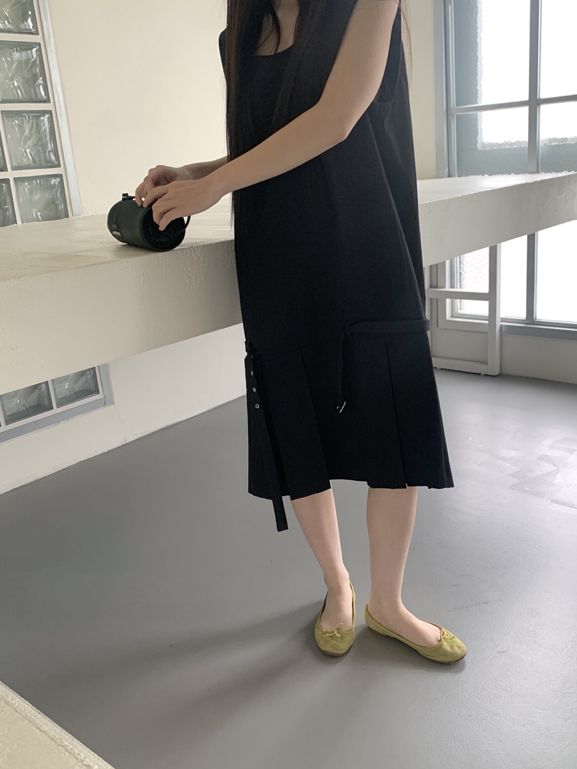LOGARDEN韓國直郵女裝新品時尚熱賣休閑推薦26春夏連衣裙腰帶LO GARDEN連衣裙