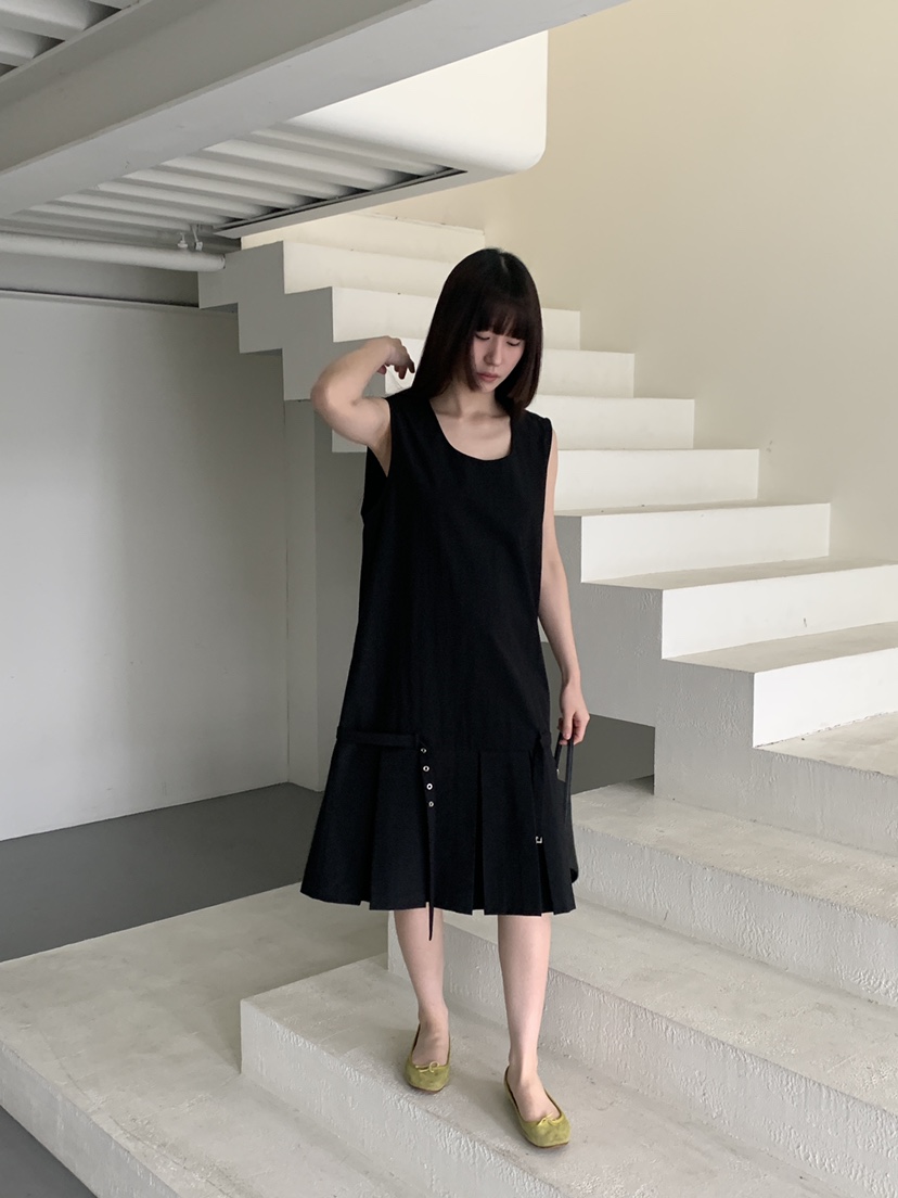 LOGARDEN韓國直郵女裝新品時尚熱賣休閑推薦26春夏連衣裙腰帶LO GARDEN連衣裙