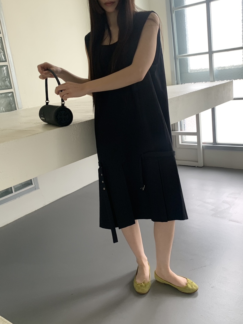 LOGARDEN韓國直郵女裝新品時尚熱賣休閑推薦26春夏連衣裙腰帶LO GARDEN連衣裙