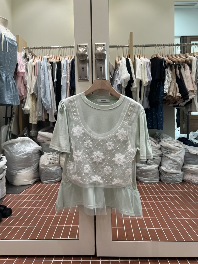BE&amp;BE韓國直郵女裝新品人氣26春夏推薦時尚T恤假兩件BE&beT恤圖色2