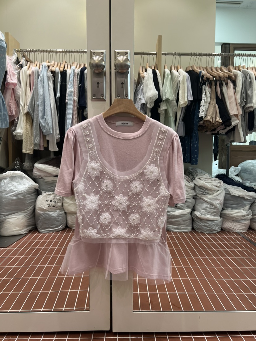 BE&amp;BE韓國直郵女裝新品人氣26春夏推薦時尚T恤假兩件BE&beT恤圖色3