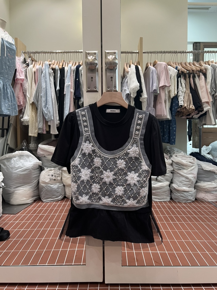 BE&amp;BE韓國直郵女裝新品人氣26春夏推薦時尚T恤假兩件BE&beT恤圖色5