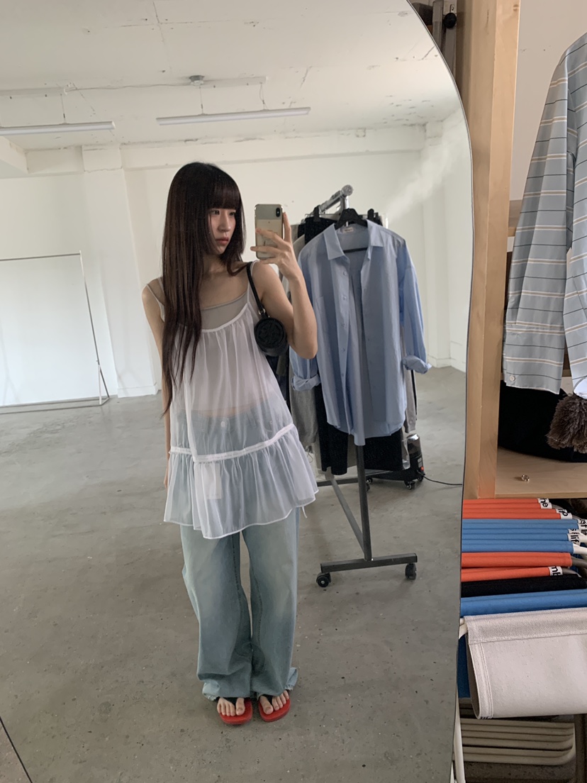 LOGARDEN韓國代購女士新款推薦26夏季26春夏時尚吊帶背心LO GARDEN吊帶/背心