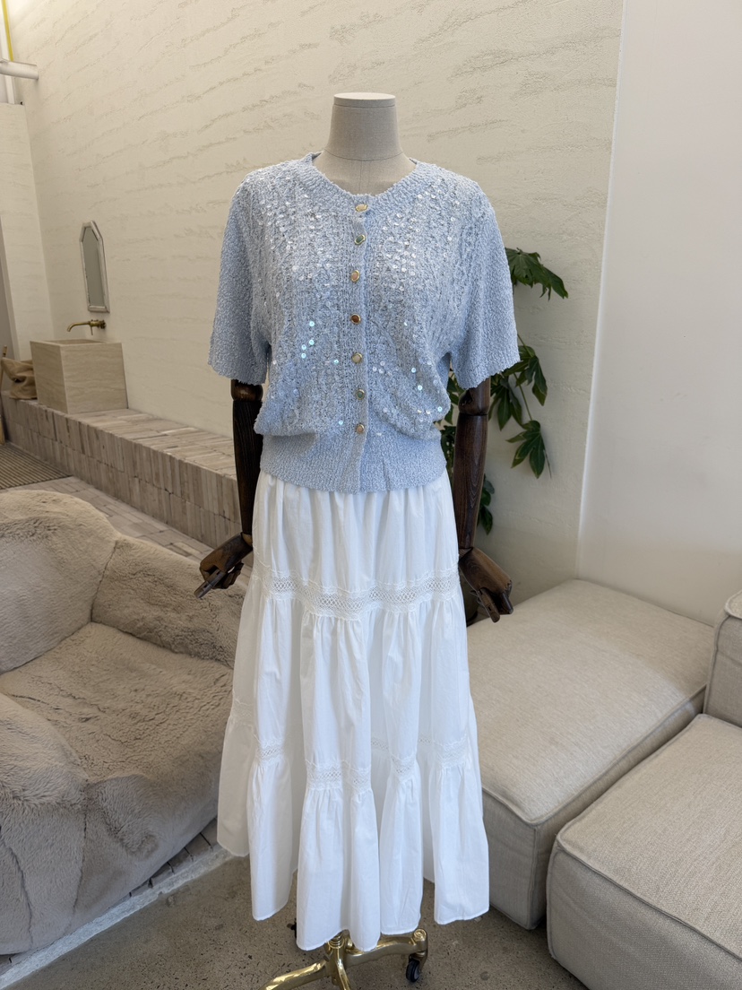 LAUNDRY韓國代購女士新品休閑26春夏推薦時尚長裙多層蕾絲LAUNDRY長裙