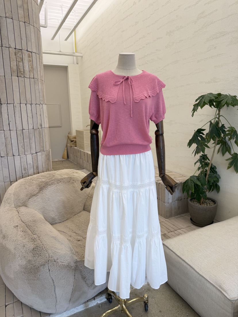 LAUNDRY韓國代購女士新品休閑26春夏推薦時尚長裙多層蕾絲LAUNDRY長裙