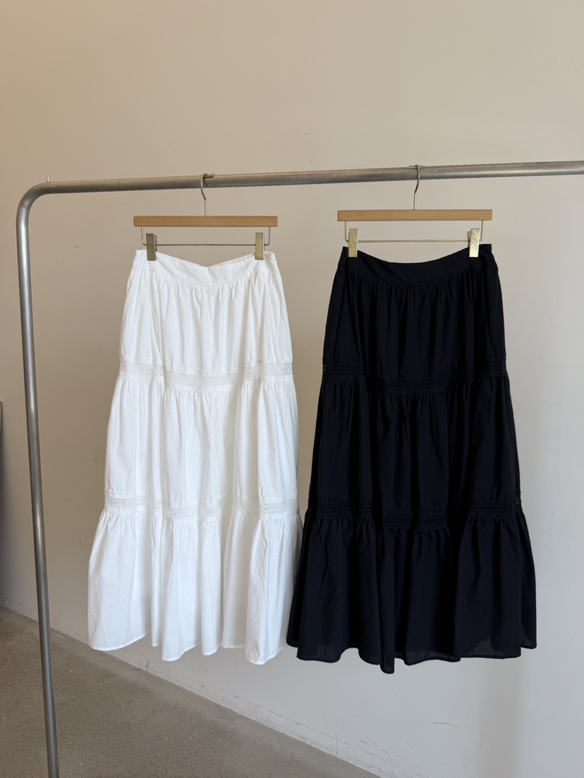 LAUNDRY韓國代購女士新品休閑26春夏推薦時尚長裙多層蕾絲LAUNDRY長裙