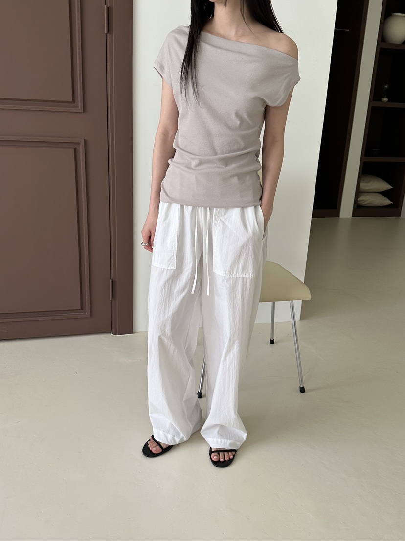 NDE韓國直郵實拍女士新款26春夏推薦職業時尚人氣T恤露肩BOHEME_NDET恤