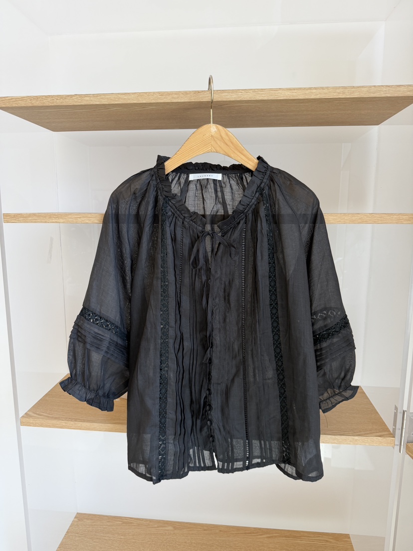LAUNDRY韓國代購女士新品熱賣時尚人氣襯衫蕾絲衫蕾絲褶裥LAUNDRY襯衫/蕾絲衫圖色3