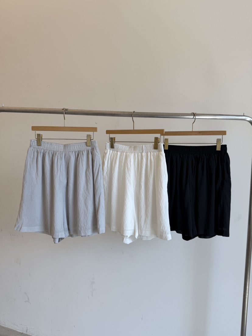 LAUNDRY韓國東大門直郵女士新款人氣職業26春夏短褲人造絲條紋LAUNDRY短褲