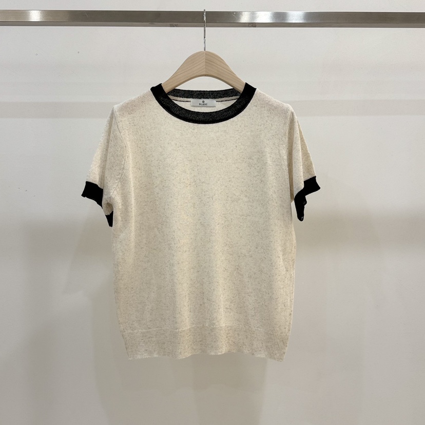 BLANC-A東大門實拍韓國女裝新品26春夏休閑推薦針織衫撞色BLANC-A針織衫圖色1