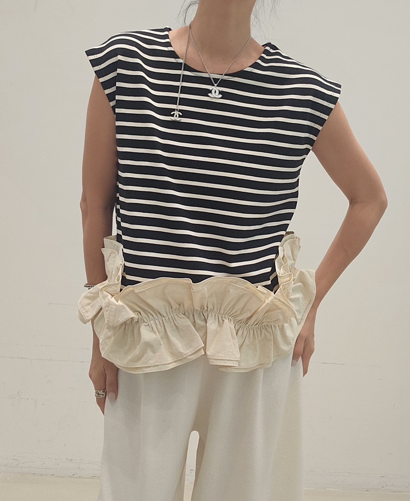 NEOUL東大門實拍韓國女裝新款26春夏熱賣休閑人氣職業T恤NEOUL/ahin雙領標簽T恤圖色2