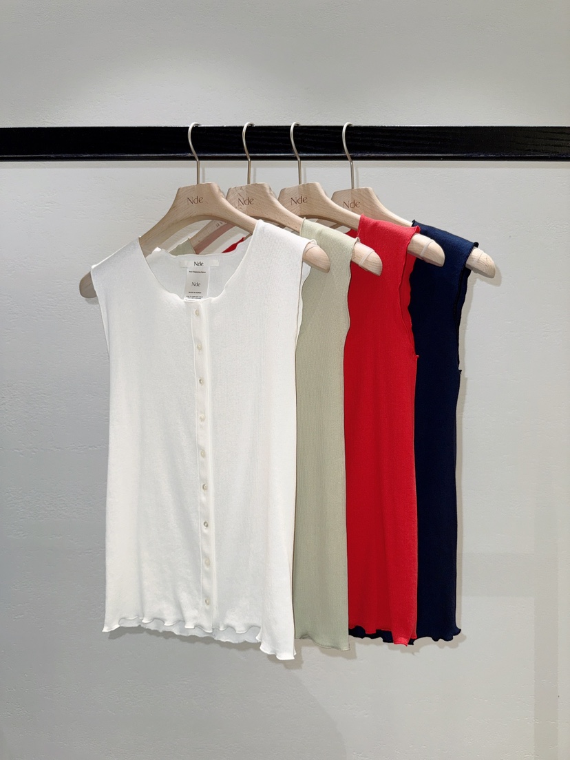 NDE韓國直郵女裝新品26春夏推薦熱賣職業休閑吊帶背心羅紋BOHEME_NDE吊帶/背心