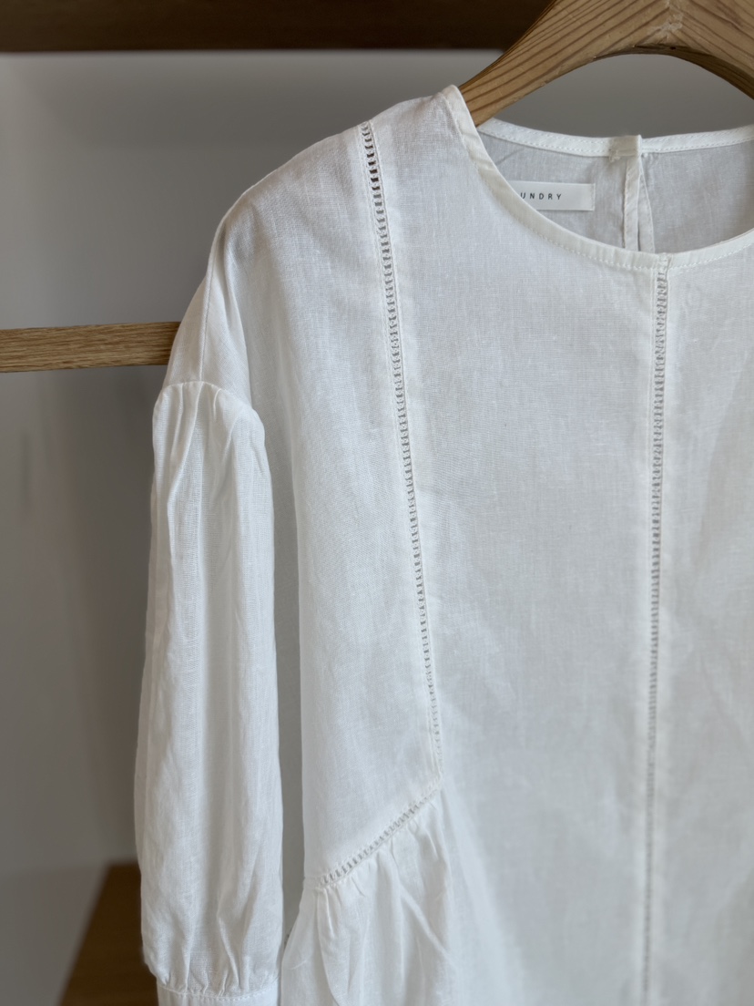 LAUNDRY韓國直郵女士新品人氣推薦時尚26春夏襯衫蕾絲衫亞麻LAUNDRY襯衫/蕾絲衫