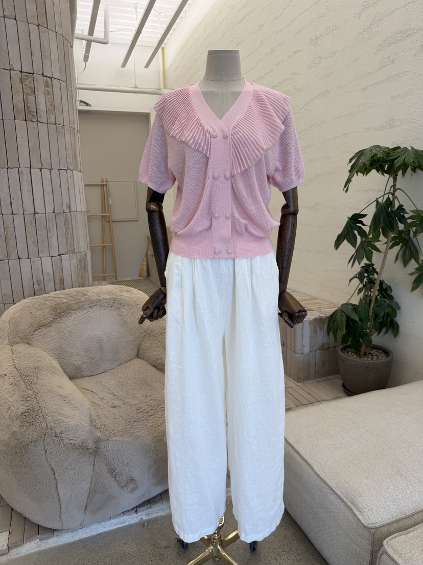 LAUNDRY韓國直郵女裝新品熱賣休閑推薦人氣休閑褲闊腿褲亞麻LAUNDRY休閑褲
