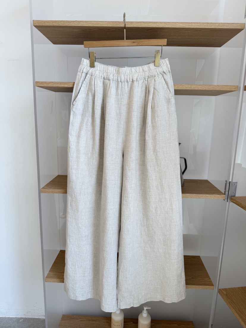 LAUNDRY韓國直郵女裝新品熱賣休閑推薦人氣休閑褲闊腿褲亞麻LAUNDRY休閑褲圖色2