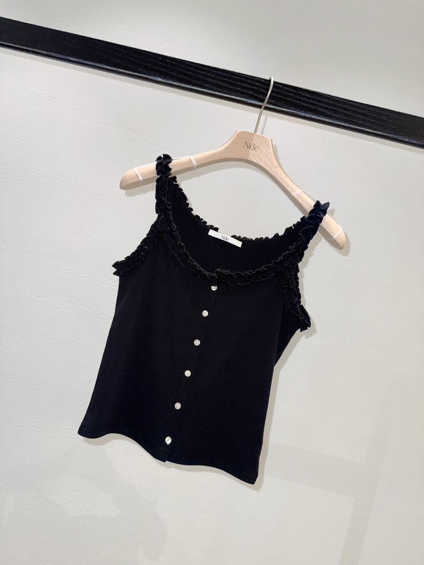 NDE韓國直郵實拍女士新品休閑熱賣26春夏推薦吊帶背心荷葉邊BOHEME_NDE吊帶/背心圖色2