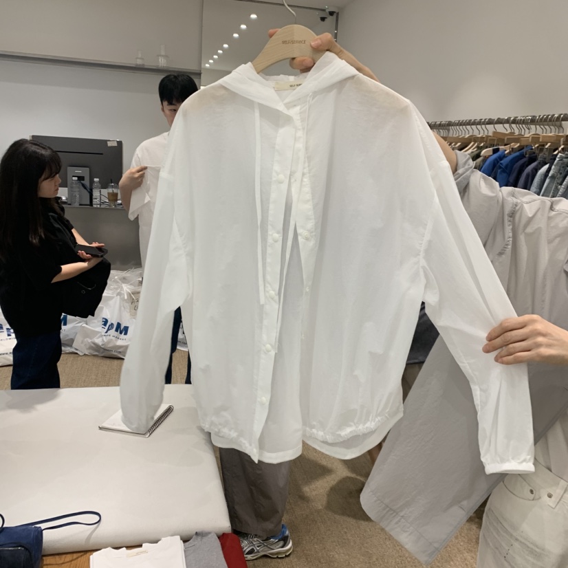 SELF SERVICE韓國直郵女士新品26夏季襯衫蕾絲衫連帽衫尼龍SELF SERVICE襯衫/蕾絲衫圖色3