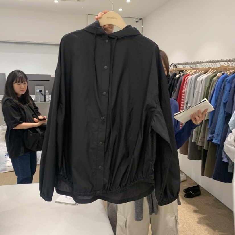 SELF SERVICE韓國直郵女士新品26夏季襯衫蕾絲衫連帽衫尼龍SELF SERVICE襯衫/蕾絲衫圖色4