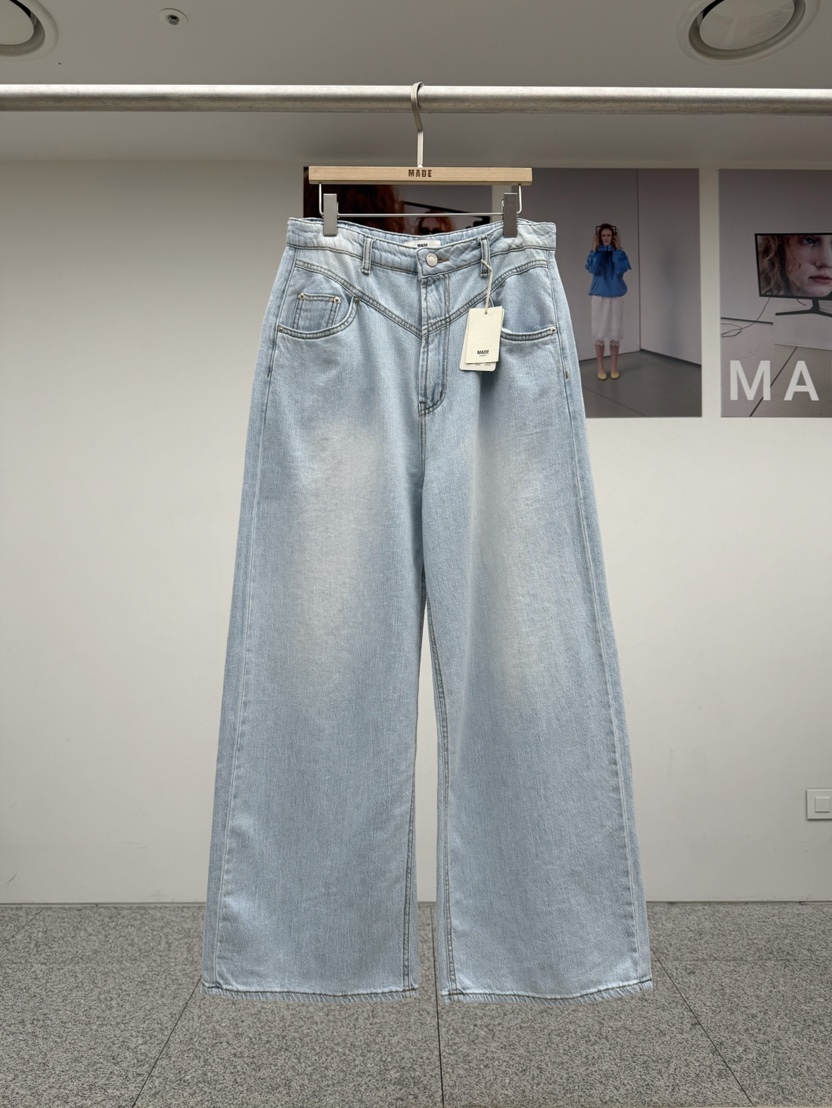 MADE-P韓國代購女士新款推薦休閑職業26夏季人氣26春夏牛仔褲MADE-P牛仔褲圖色1