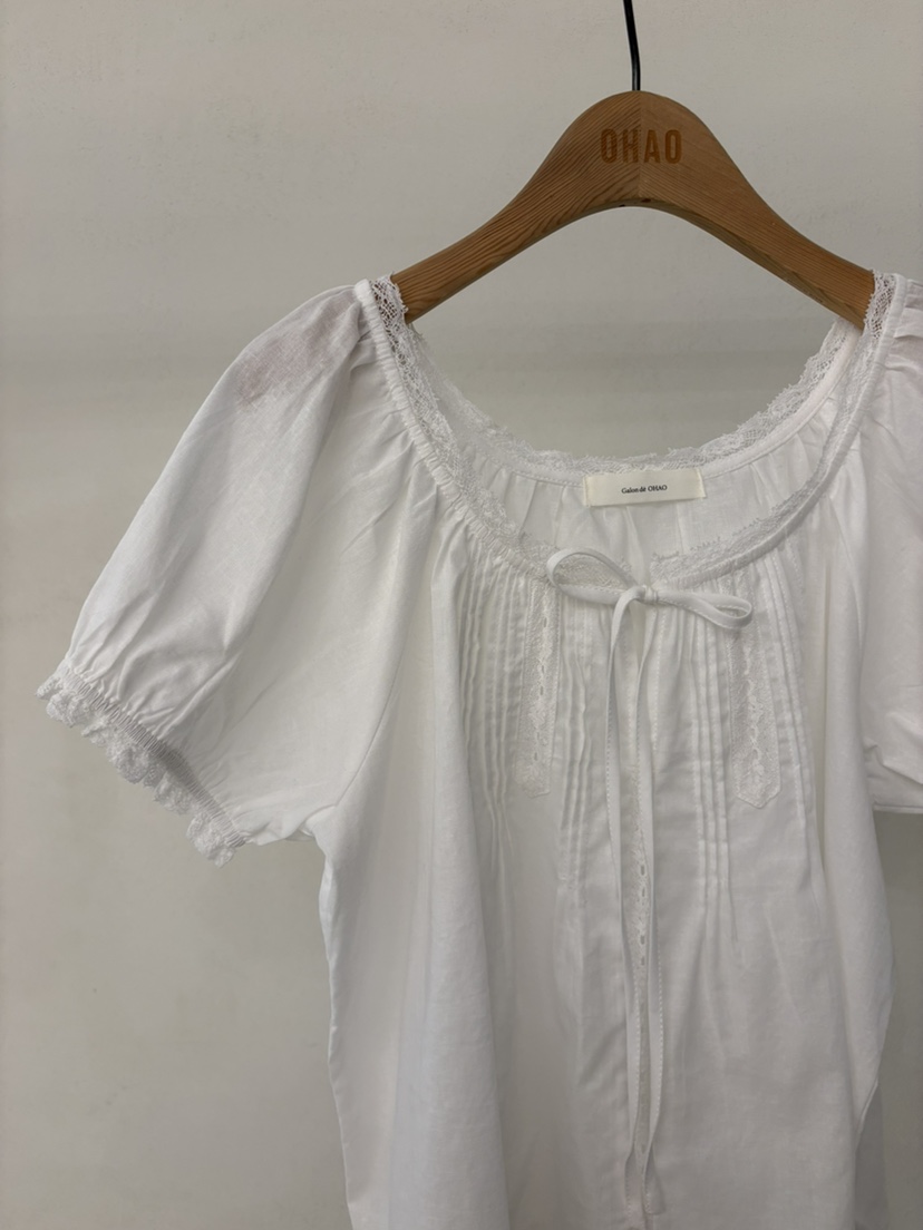 OHAO韓國代購女士新品人氣熱賣26夏季時尚休閑襯衫蕾絲衫OHAO/HA MONG襯衫/蕾絲衫
