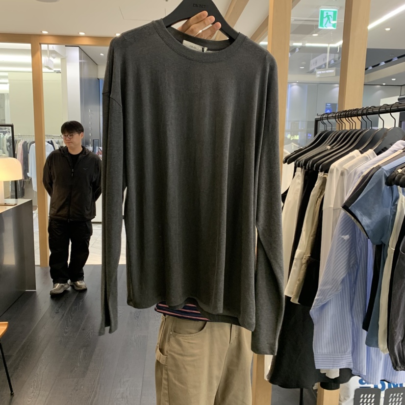 OBJECT韓國東大門代購女士新品職業26夏季休閑長袖T恤寬松OBJECT長袖T恤圖色3