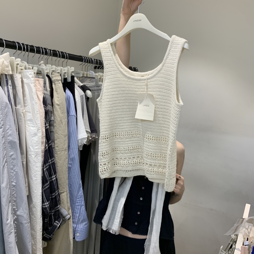 JINSIM韓國東大門代購女士新品26春夏休閑吊帶背心鉤針編織JINSIM吊帶/背心圖色2