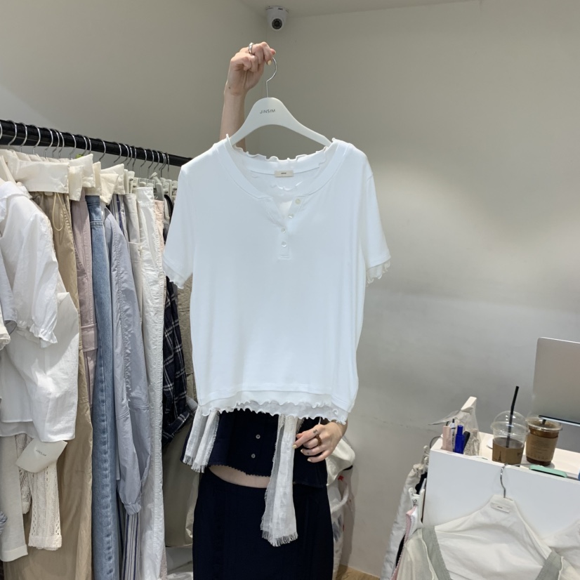JINSIM東大門實拍韓國女裝新品熱賣休閑26夏季26春夏推薦T恤JINSIMT恤圖色1