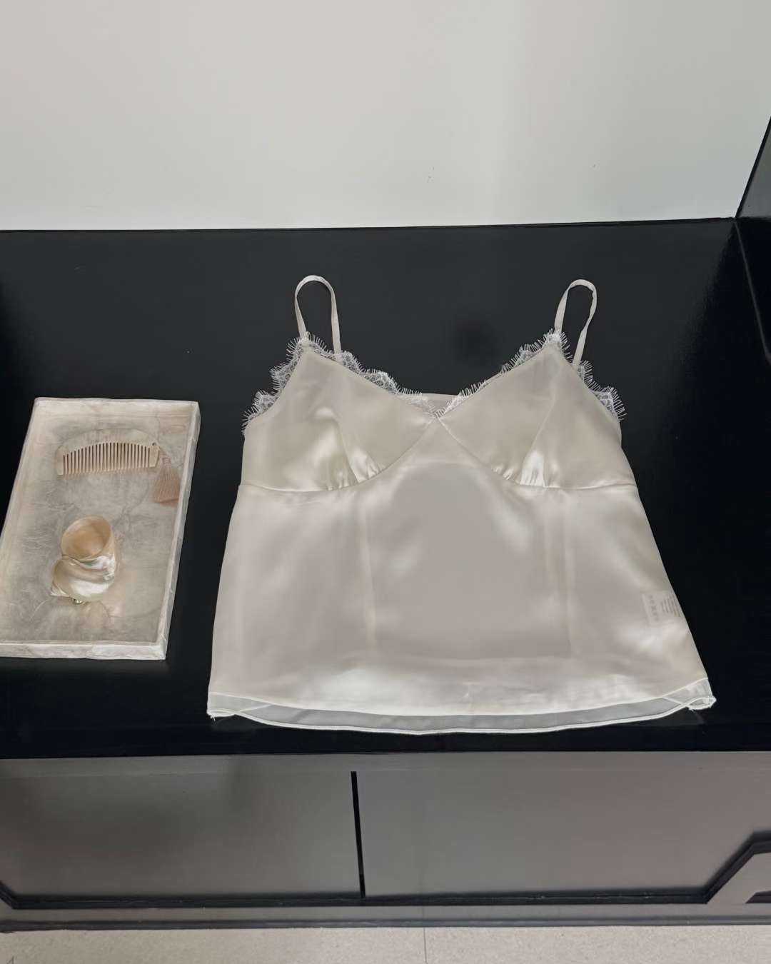 SOMETHINGELSE韓國東大門代購女士新款熱賣吊帶背心蕾絲緞面SOMETHINGELSE吊帶/背心圖色1