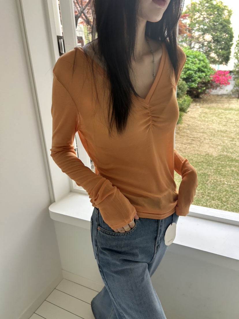 ME MO韓國直郵實拍女裝新品26夏季時尚熱賣26春夏T恤不含腰帶ME MOT恤圖色4