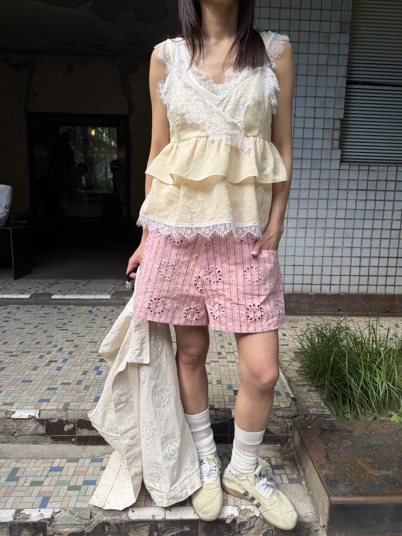 FRANC—L韓國直郵女裝新品人氣熱賣26春夏時尚推薦短褲花朵FRANC短褲