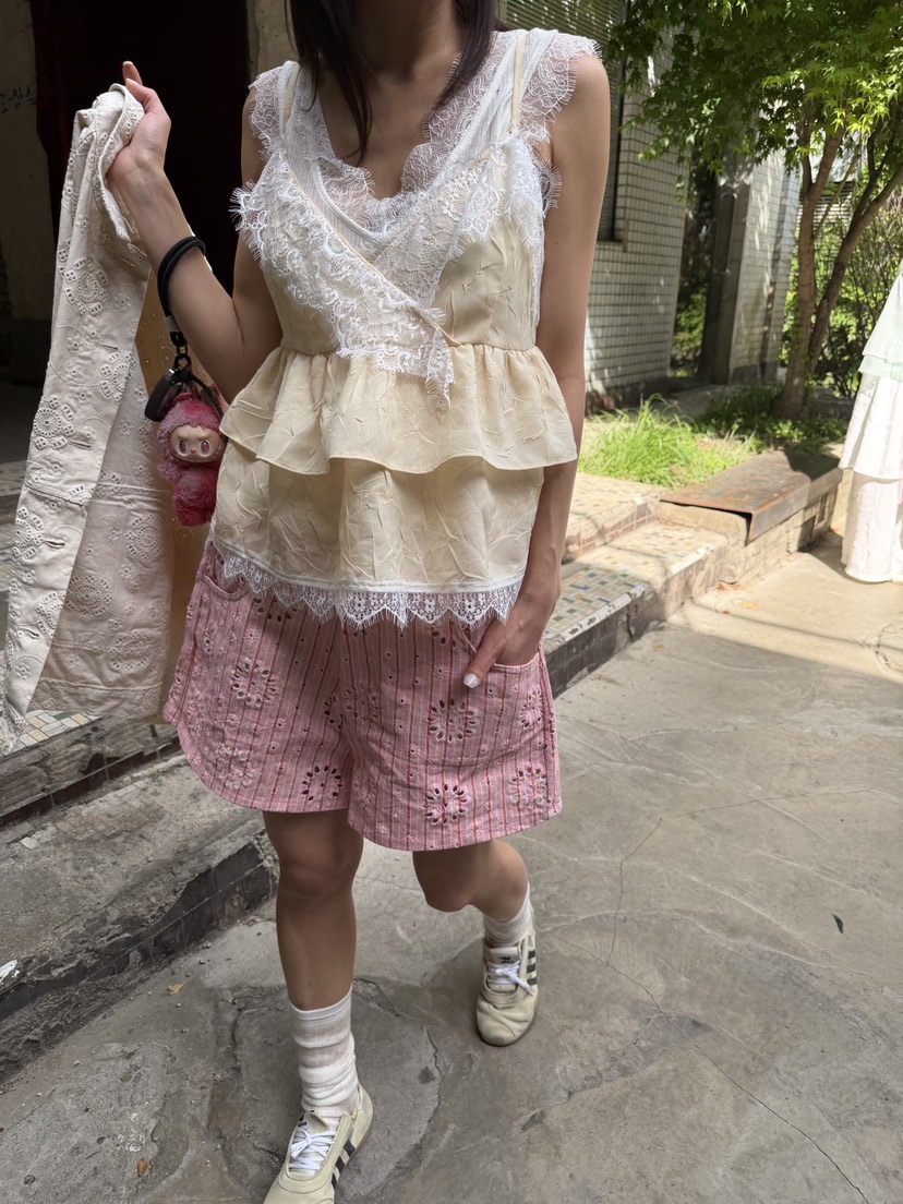 FRANC—L韓國直郵女裝新品人氣熱賣26春夏時尚推薦短褲花朵FRANC短褲