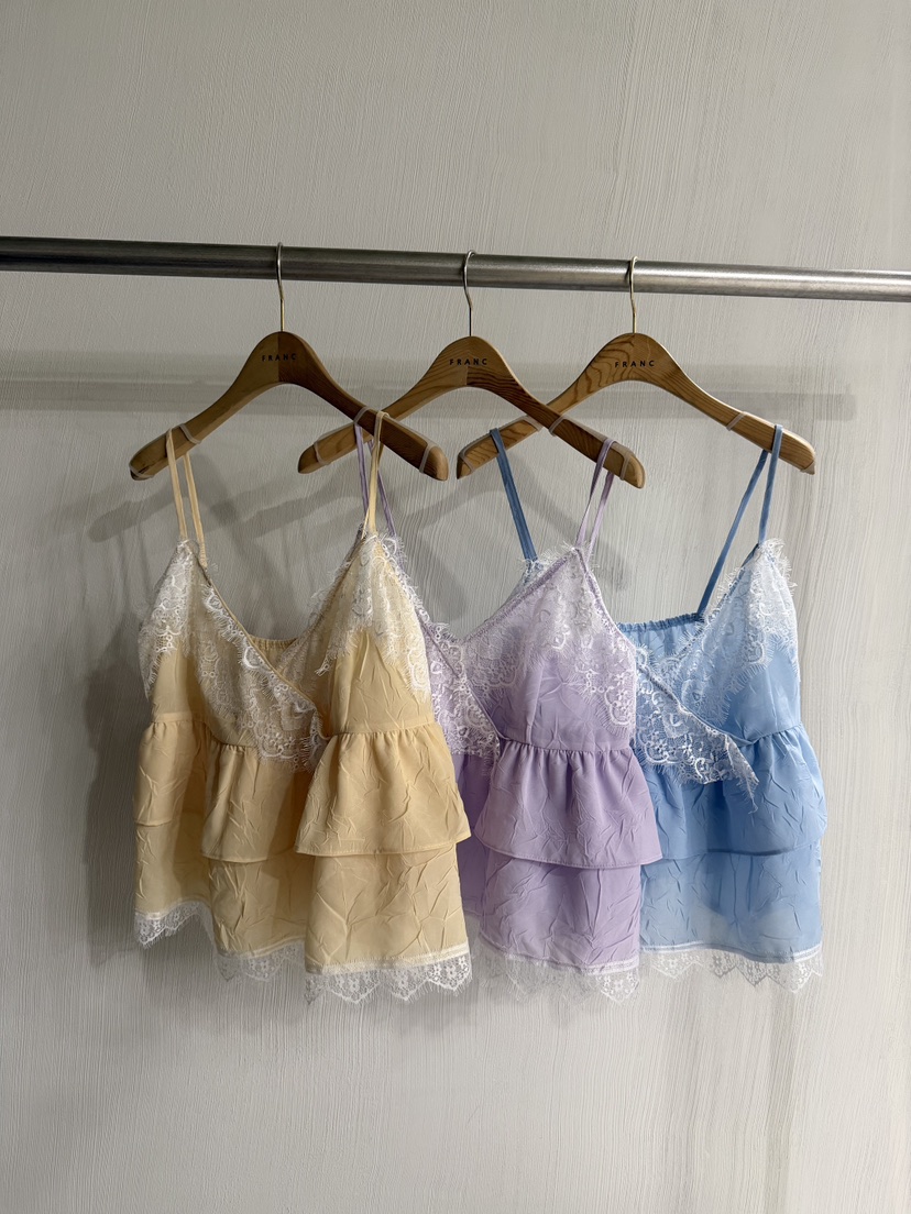 FRANC—L韓國代購女士新品職業熱賣推薦人氣吊帶背心褶皺FRANC吊帶/背心