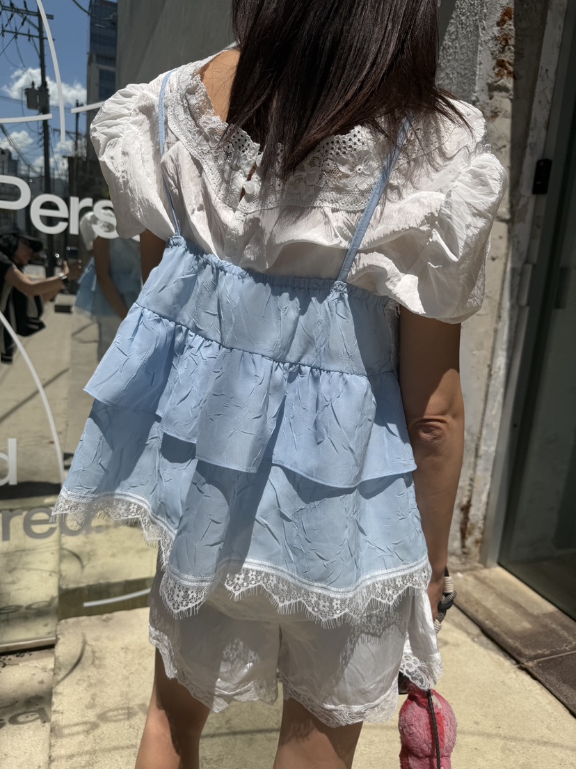 FRANC—L韓國代購女士新品職業熱賣推薦人氣吊帶背心褶皺FRANC吊帶/背心