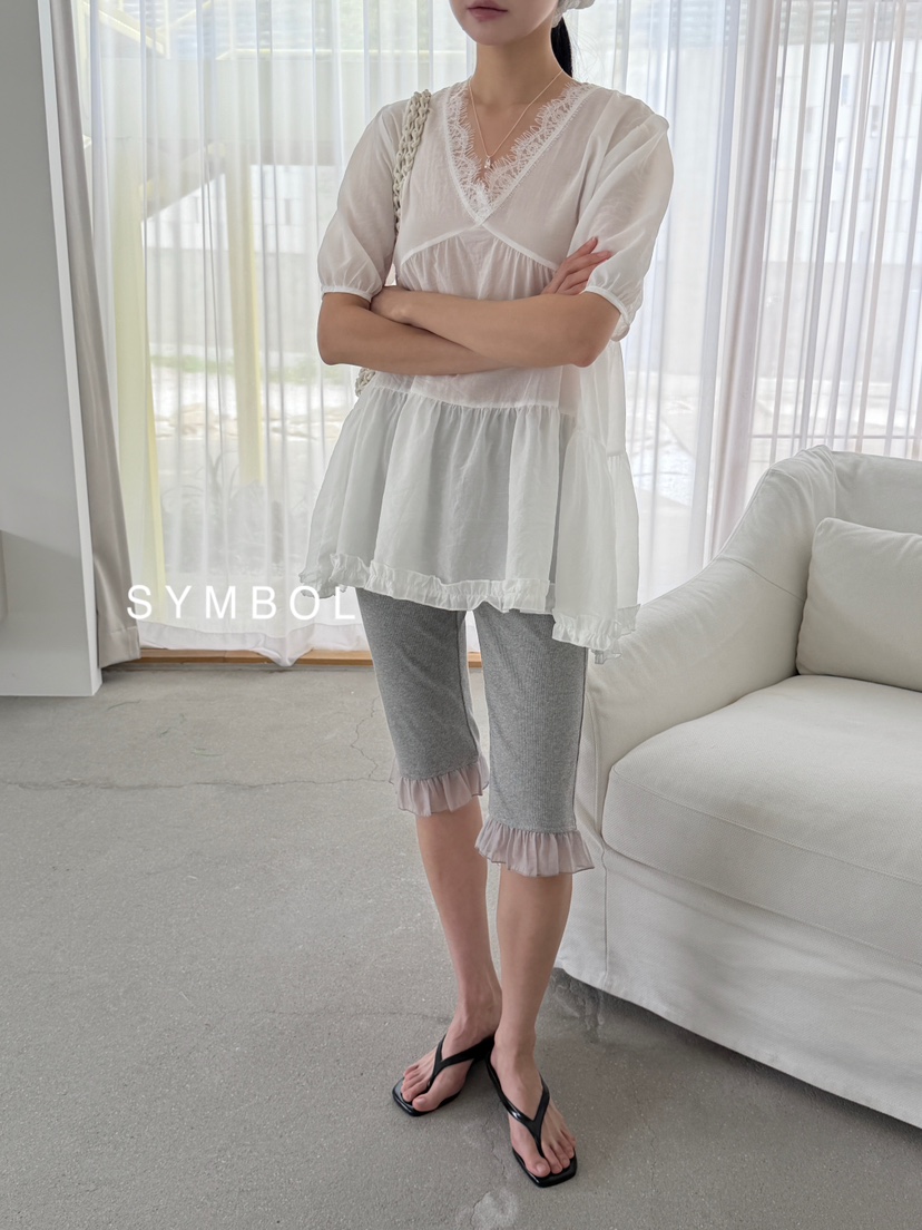 SYMBOL韓國直郵實拍女裝新款26春夏推薦職業26夏季襯衫蕾絲衫SYMBOL襯衫/蕾絲衫