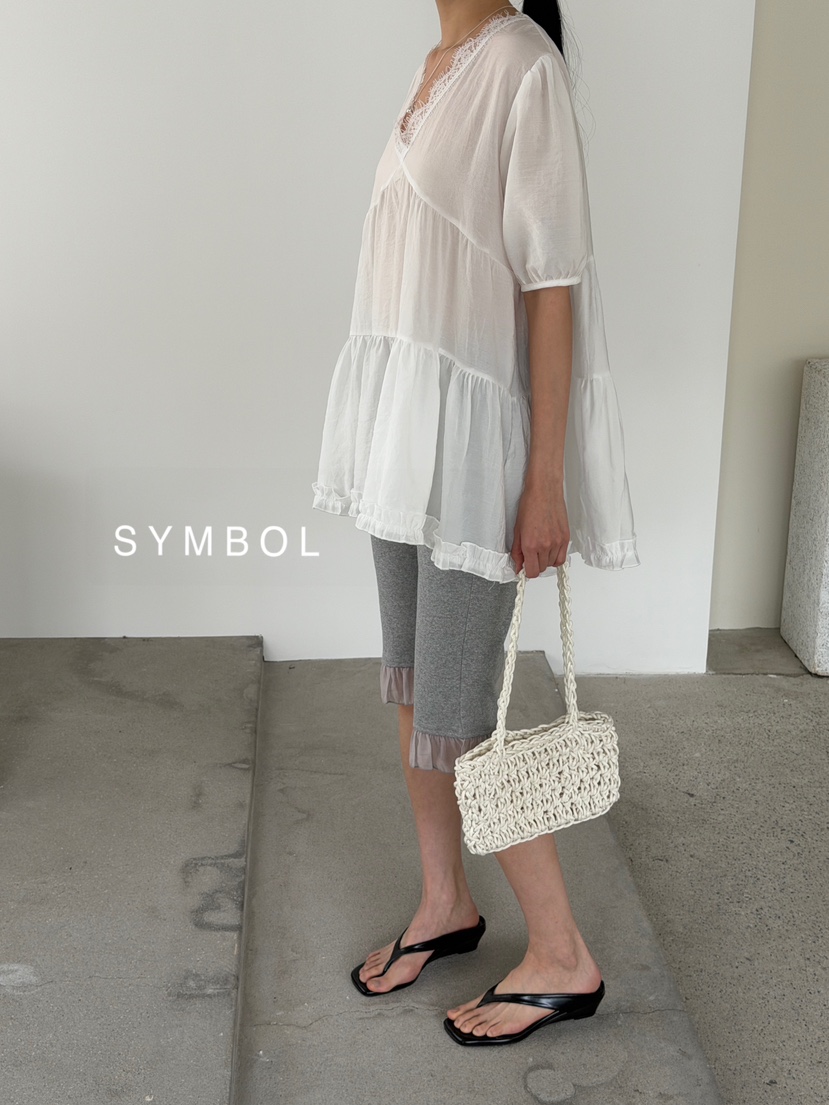 SYMBOL韓國直郵實拍女裝新款26春夏推薦職業26夏季襯衫蕾絲衫SYMBOL襯衫/蕾絲衫