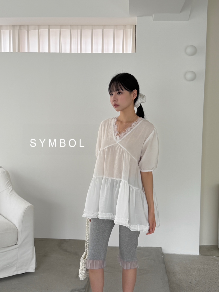 SYMBOL韓國直郵實拍女裝新款26春夏推薦職業26夏季襯衫蕾絲衫SYMBOL襯衫/蕾絲衫