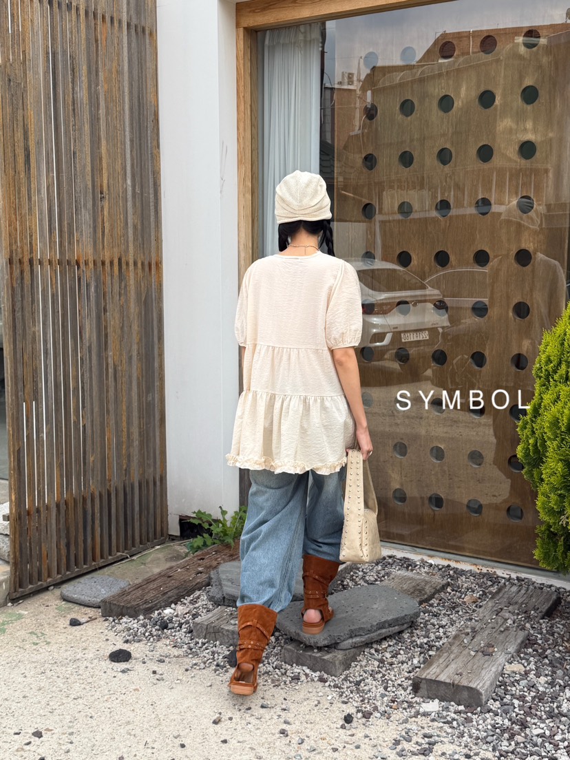 SYMBOL韓國直郵實拍女裝新款26春夏推薦職業26夏季襯衫蕾絲衫SYMBOL襯衫/蕾絲衫