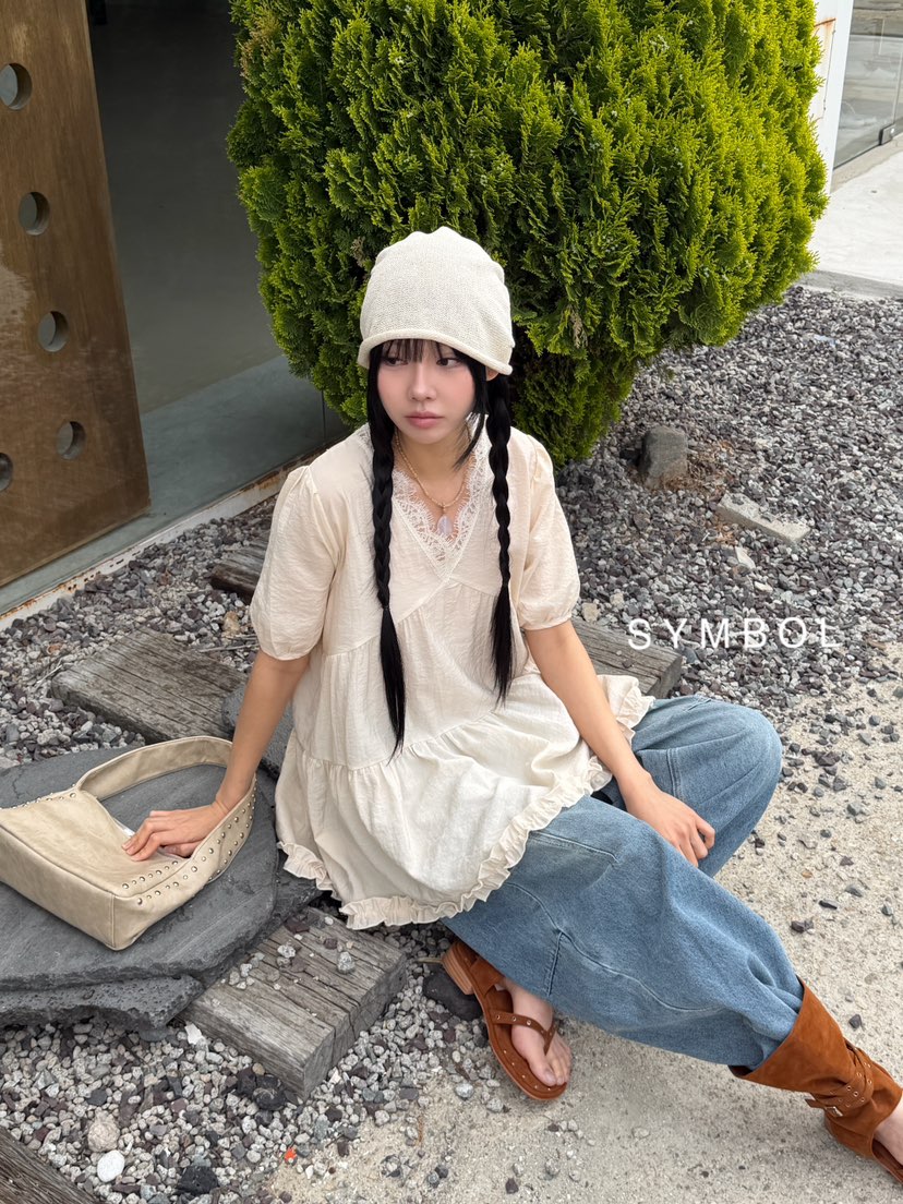 SYMBOL韓國直郵實拍女裝新款26春夏推薦職業26夏季襯衫蕾絲衫SYMBOL襯衫/蕾絲衫
