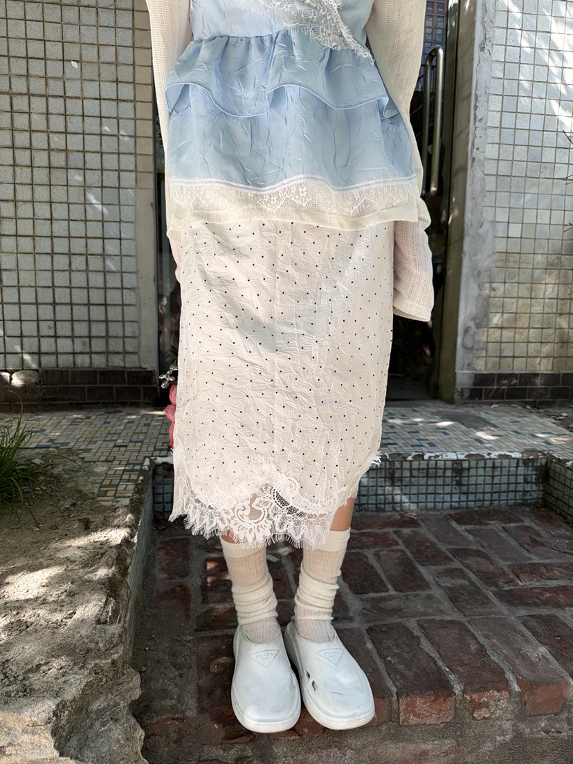FRANC—L韓國直郵女裝新品推薦熱賣時尚半身裙中短裙褶皺FRANC半身裙/中短裙
