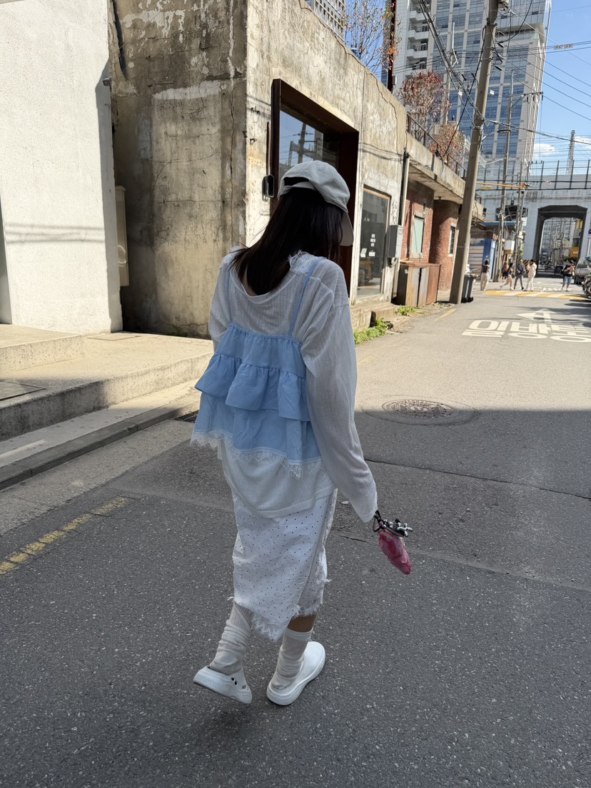 FRANC—L韓國直郵女裝新品推薦熱賣時尚半身裙中短裙褶皺FRANC半身裙/中短裙
