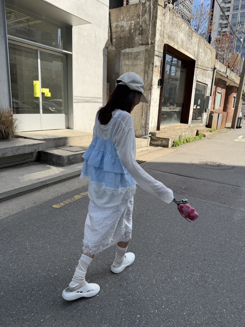FRANC—L韓國直郵女裝新品推薦熱賣時尚半身裙中短裙褶皺FRANC半身裙/中短裙