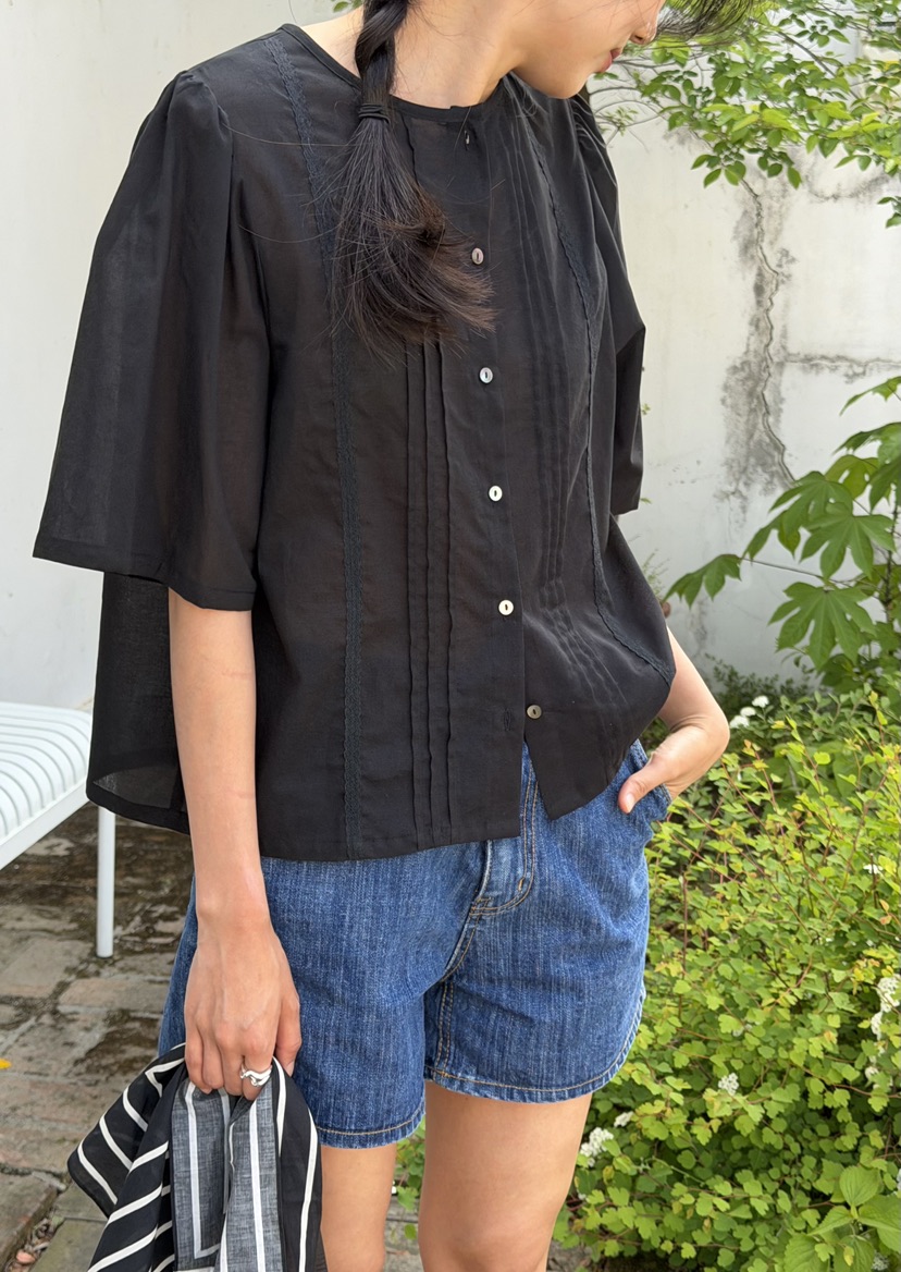 AMY GRACE-A韓國直郵實拍女裝新款休閑推薦襯衫蕾絲衫柔軟AMY GRACE-A襯衫/蕾絲衫圖色2