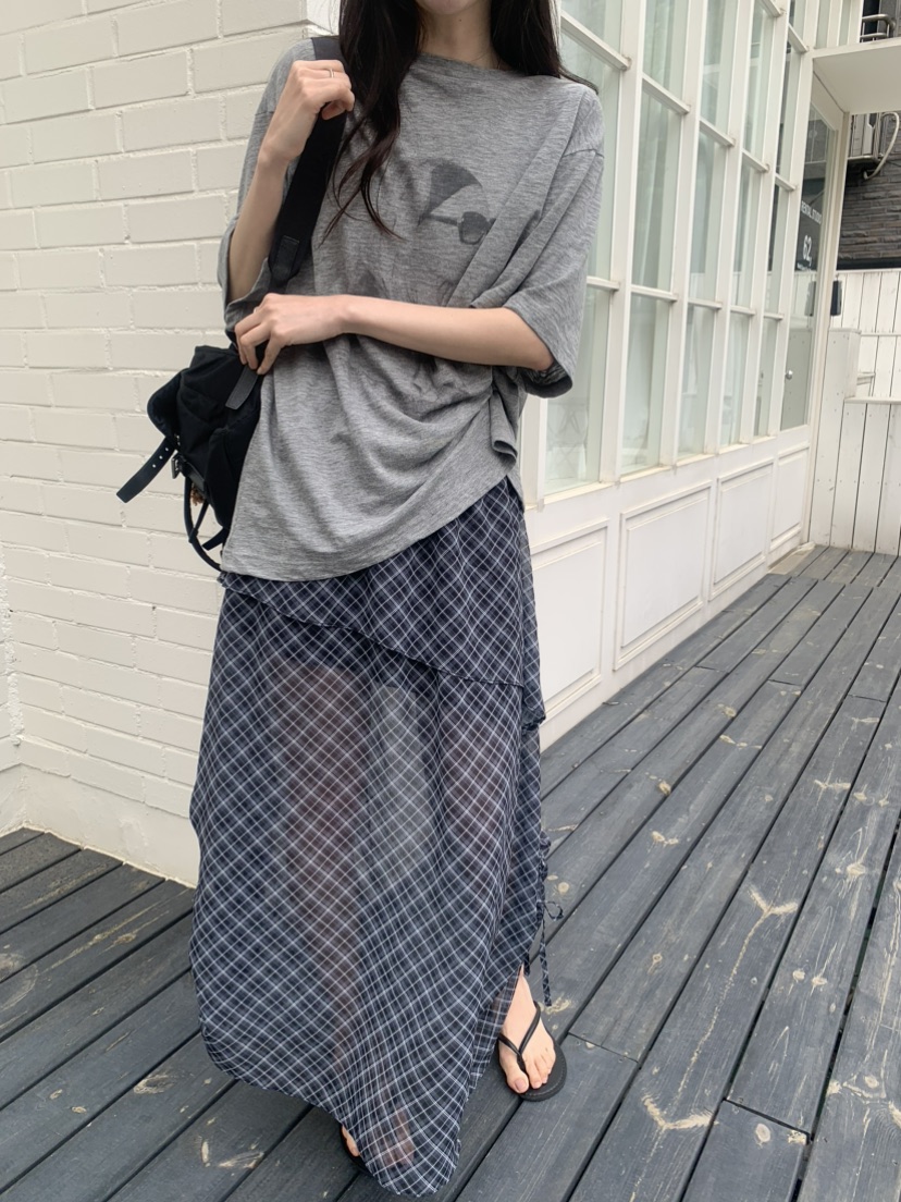 LE AVE韓國代購女裝新品熱賣人氣26夏季26春夏長裙雪紡長款LE AVE長裙