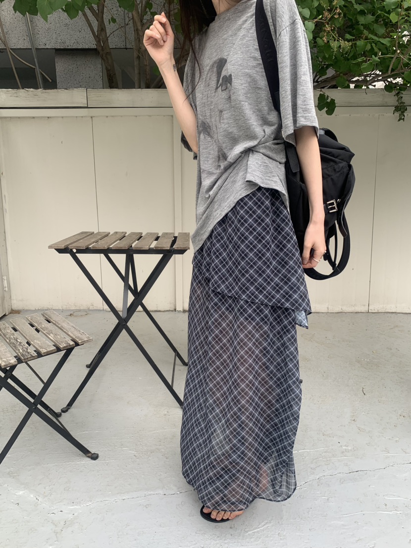 LE AVE韓國代購女裝新品熱賣人氣26夏季26春夏長裙雪紡長款LE AVE長裙