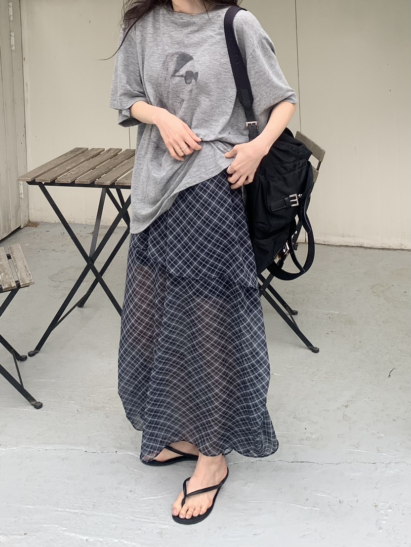 LE AVE韓國代購女裝新品熱賣人氣26夏季26春夏長裙雪紡長款LE AVE長裙