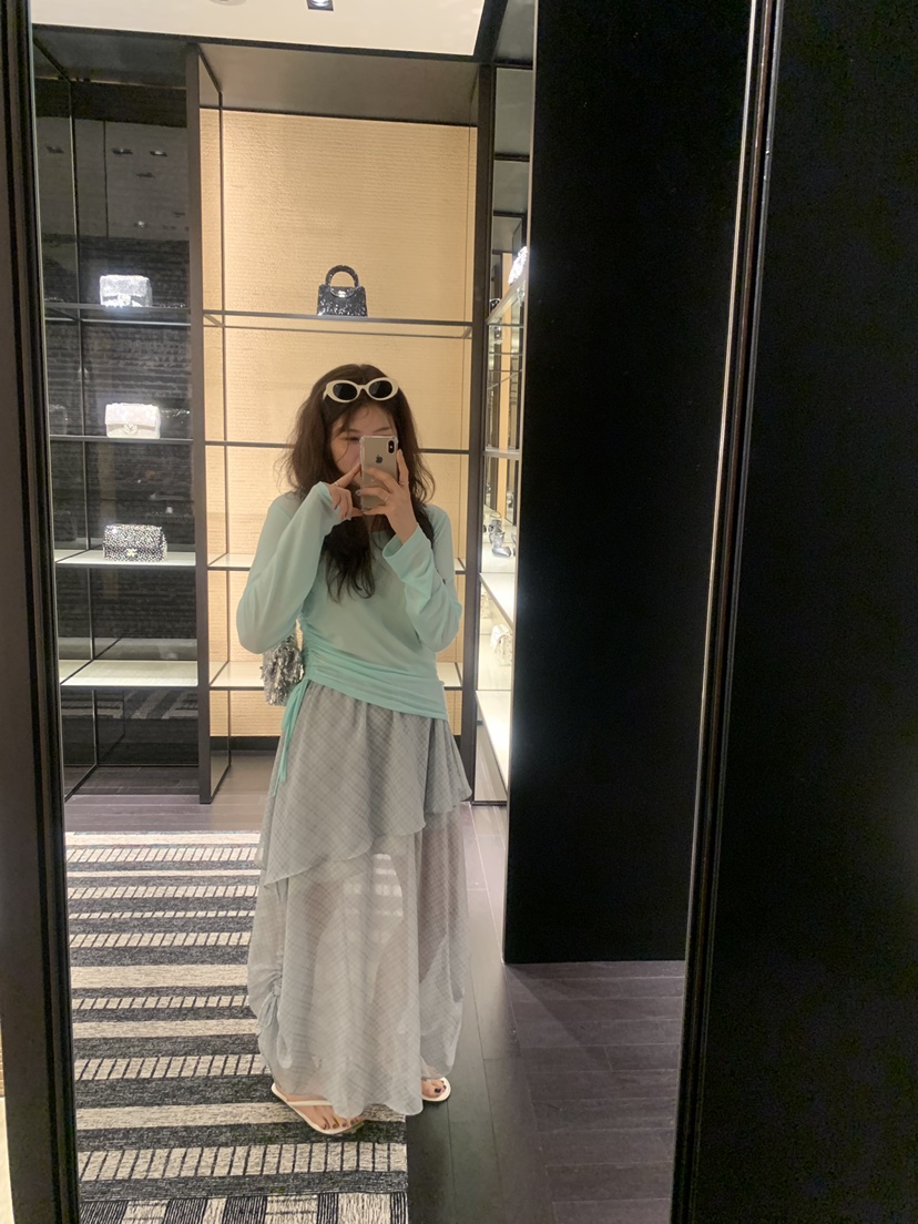 LE AVE韓國代購女裝新品熱賣人氣26夏季26春夏長裙雪紡長款LE AVE長裙
