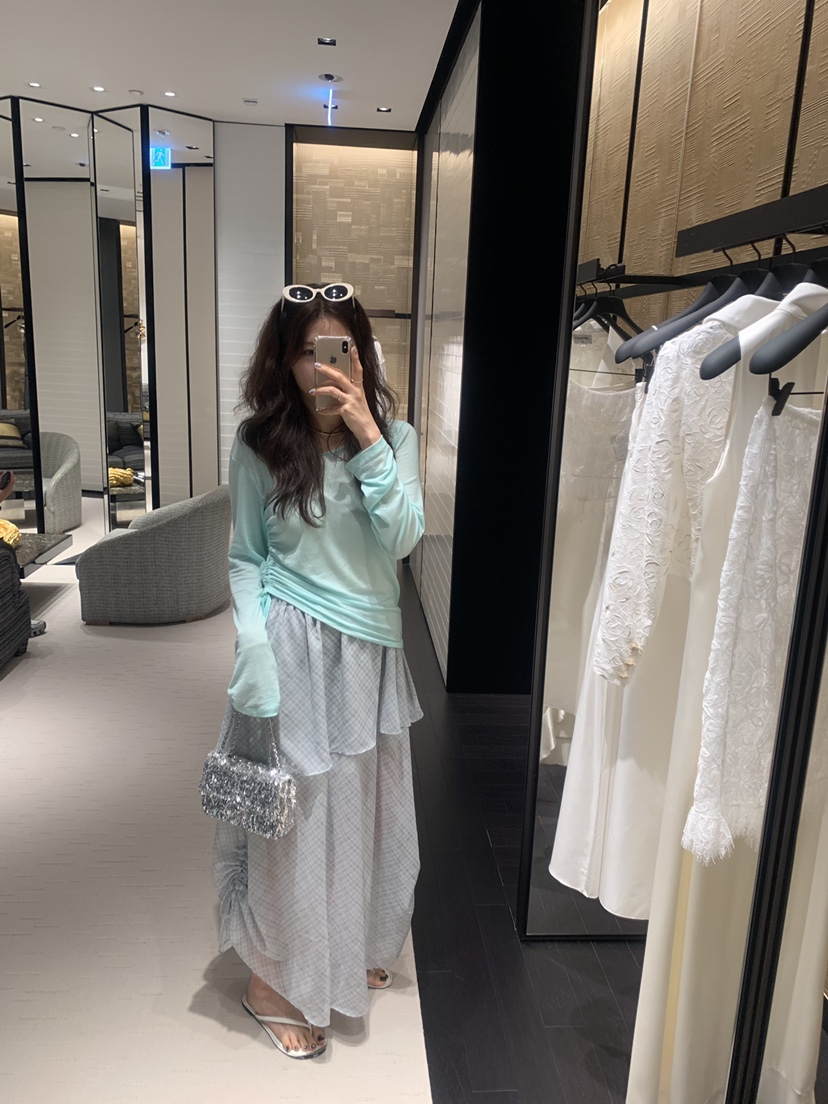 LE AVE韓國代購女裝新品熱賣人氣26夏季26春夏長裙雪紡長款LE AVE長裙