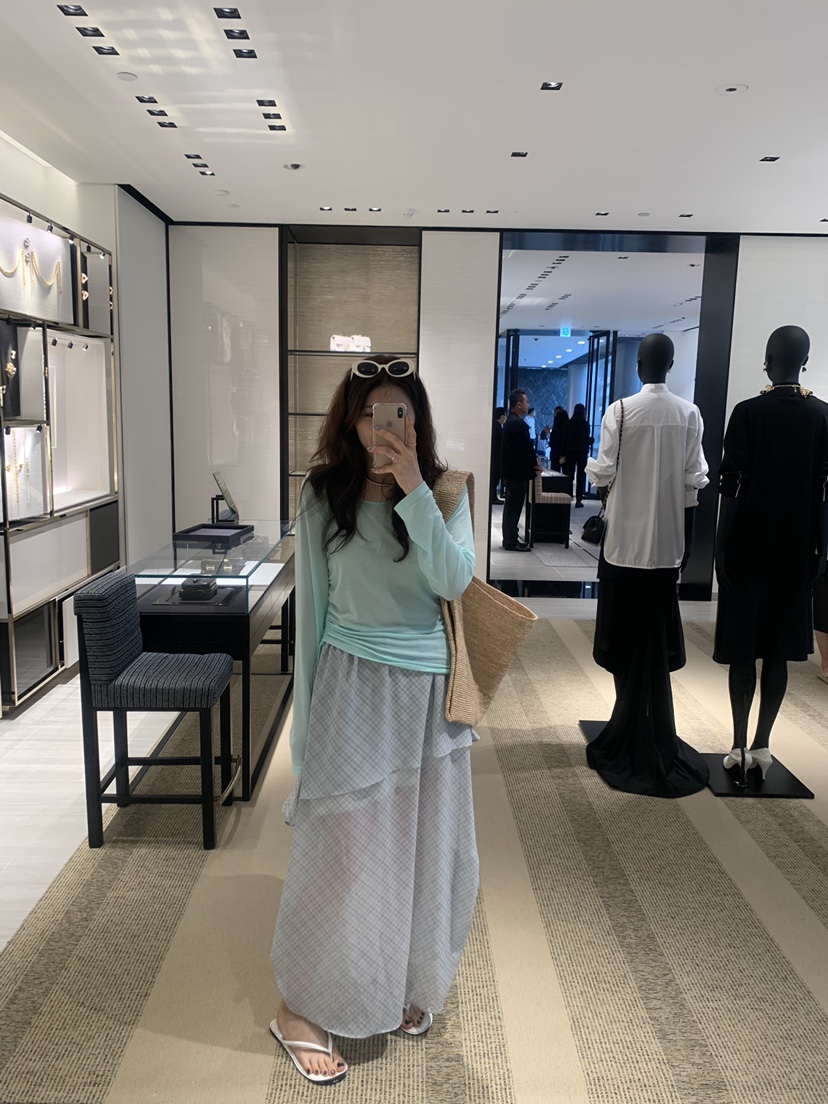 LE AVE韓國代購女裝新品熱賣人氣26夏季26春夏長裙雪紡長款LE AVE長裙