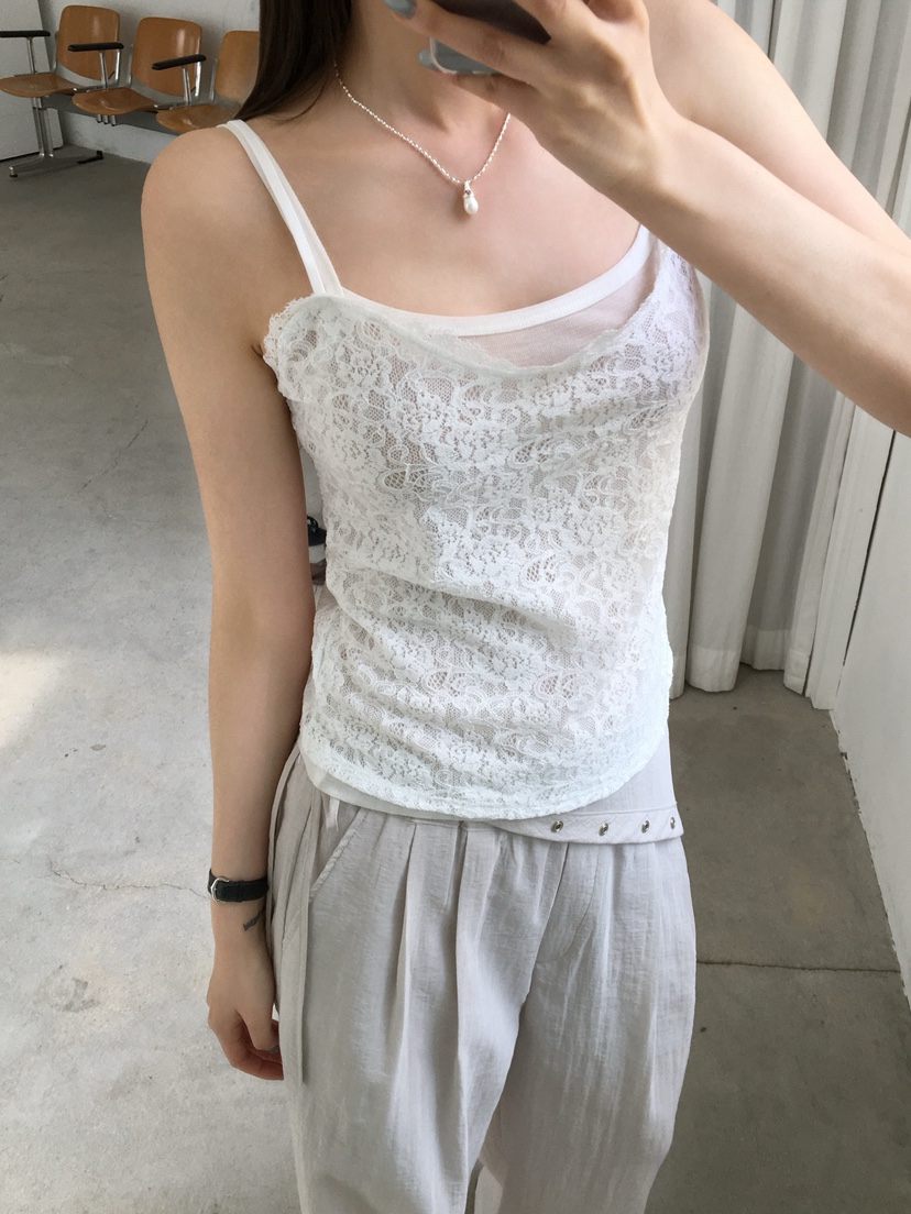 LEGACY韓國直郵女裝新款推薦26春夏26夏季吊帶背心花朵蕾絲LEGACY吊帶/背心
