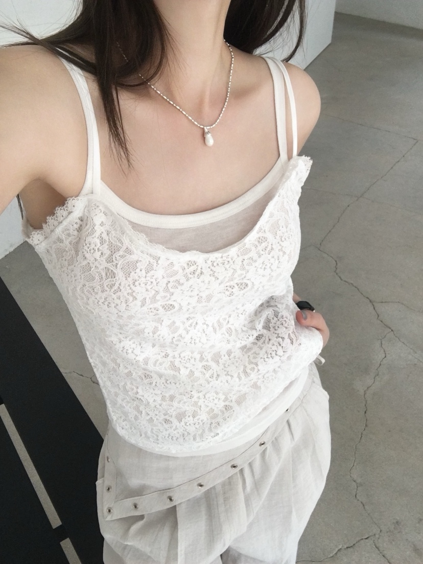 LEGACY韓國直郵女裝新款推薦26春夏26夏季吊帶背心花朵蕾絲LEGACY吊帶/背心